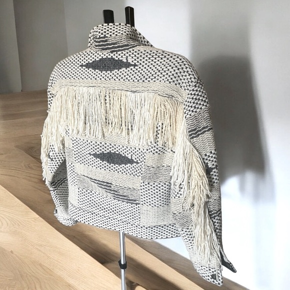 LEVIS FRINGE WOOL BLEND TRUCKERS JACKET Boho Chic Coastal Cowgirl Size 1… - Picture 3 of 13